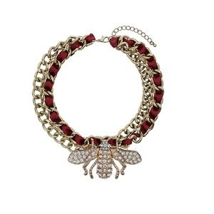 topshop bug insect chain ribbon necklace choker